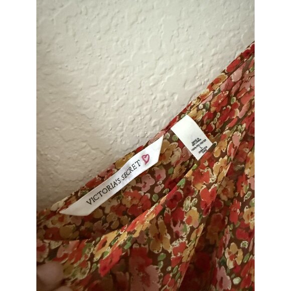 Victoria's Secret Y2k Floral Orange Paisley Adjustable Slip Dress Size Large - Picture 3 of 6